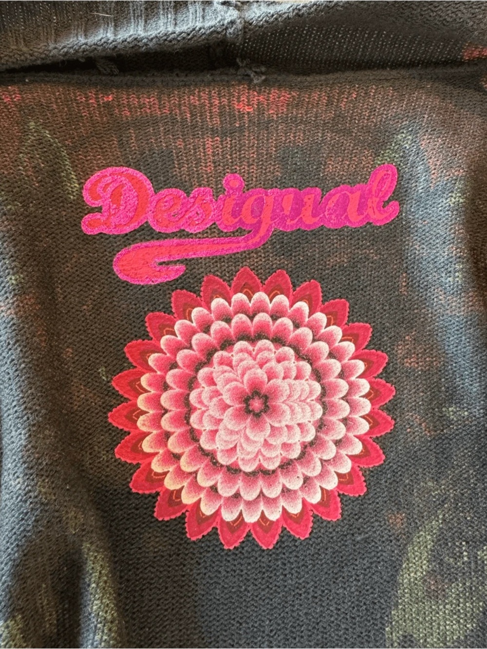Desigual Navy Open-Front Cardigan with Multicolor Floral Accents - Picture 2 of 9